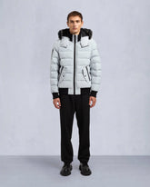 ONYX SCOTCHTOWN SHEARLING TRIM BOMBER JACKET